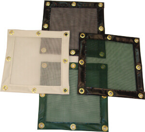 Custom Debris Safety Netting with vinyl borders and grommets
