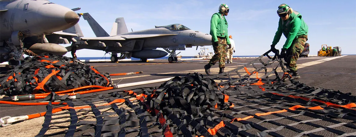 Military using cargo netting