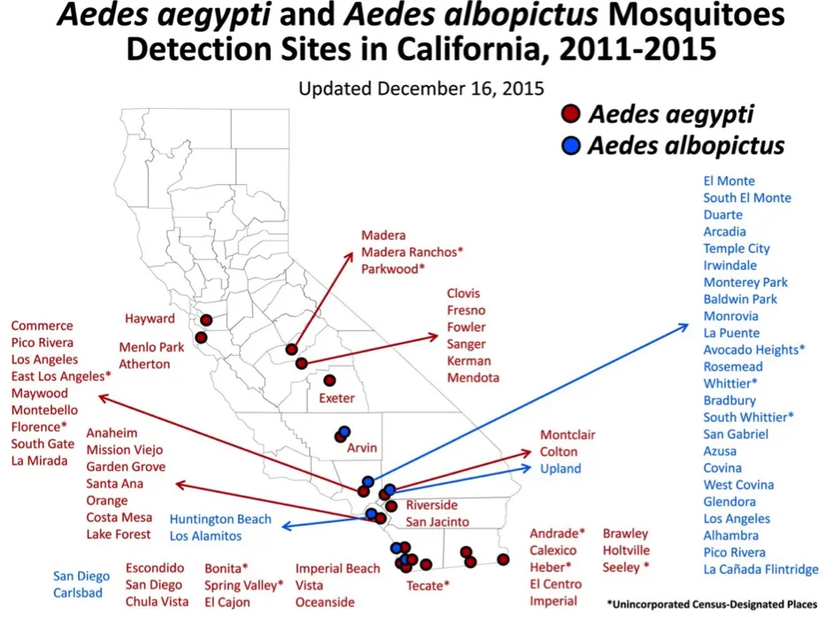 map of zika virus reach in california