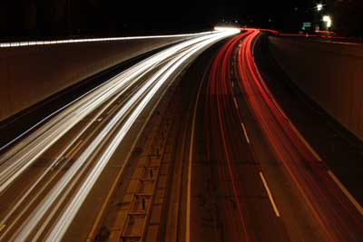 Busy Highway at Night