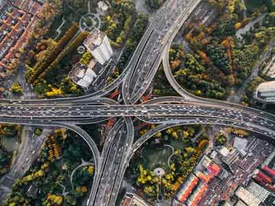 cars on busy highway