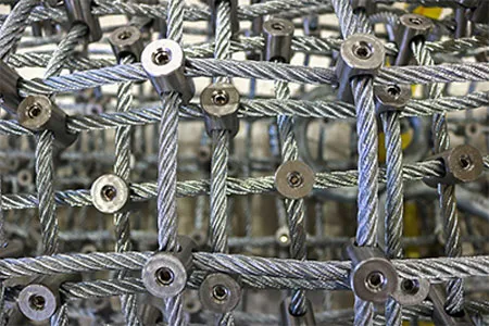 Close up of steel netting.