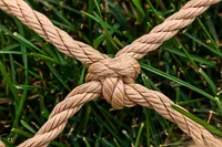 Decorative rope netting close-up