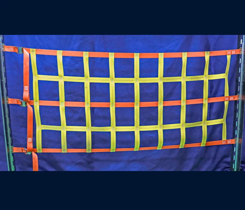 Half height freight net with cam buckles