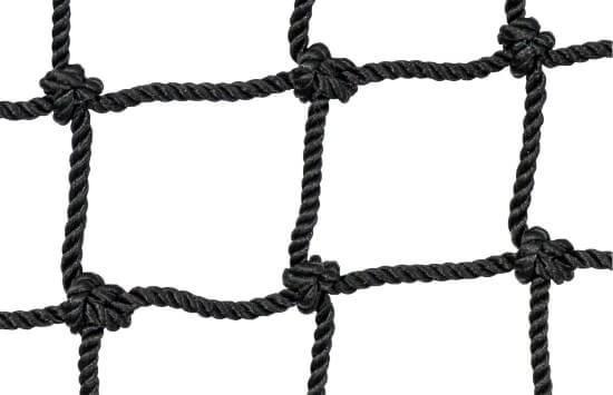 Close up of black knotted netting