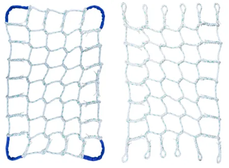 Rope netting with a border and rope netting without a border on a white background