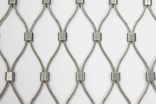 Ferruled Type Stainless Steel Rope Mesh For Safety , Wire Rope Netting