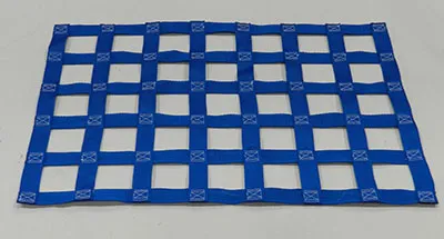 Blue Polyester webbing netting material