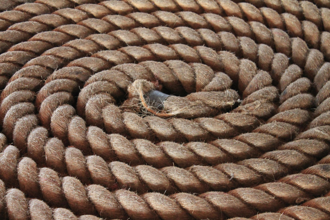 wound up manila rope