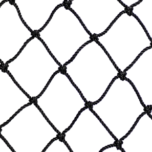 Safety barrier nets with knotted nettin