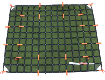 truck cargo net with debris liner